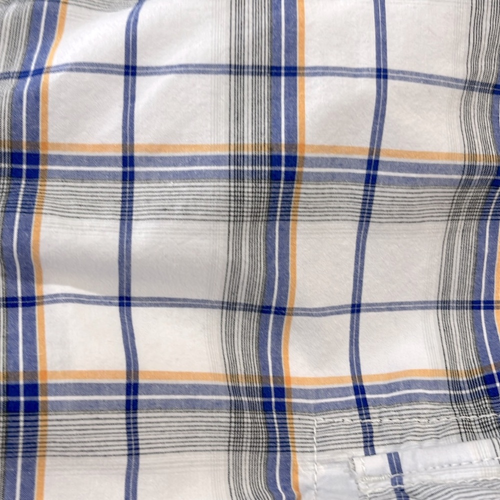 URBAN PIPELINE Men's 100% Cotton Cargo Shorts White/Multi Plaid-36 - Picture 3 of 3
